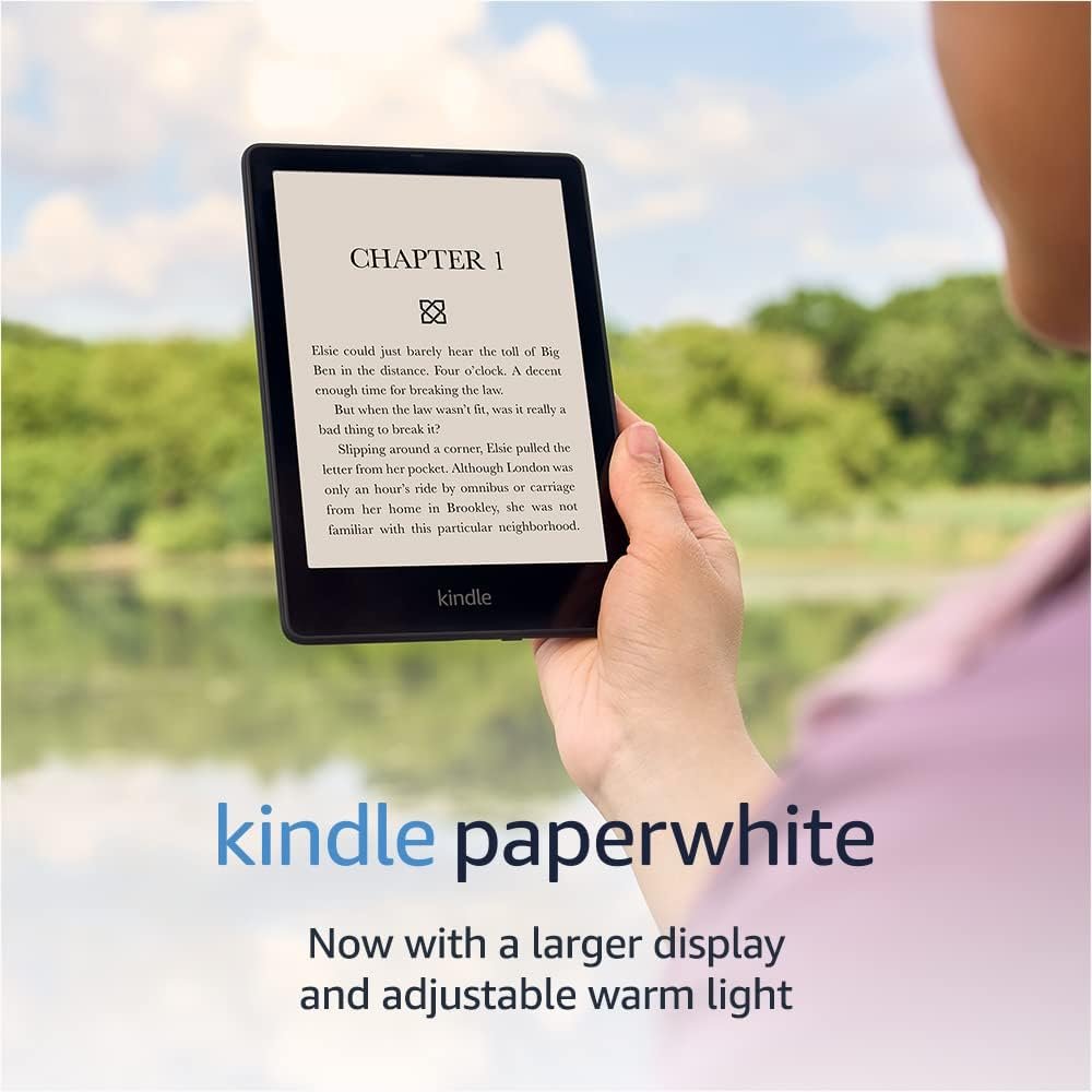 Amazon Kindle Paperwhite (16 GB) – Now with a larger display, adjustable warm light, increased battery life, and faster page turns – Black