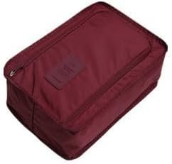 Travel Waterproof Breathable Shoe Bag – Foldable Portable Pouch for Gym/Sport/Sneakers (burgundy)