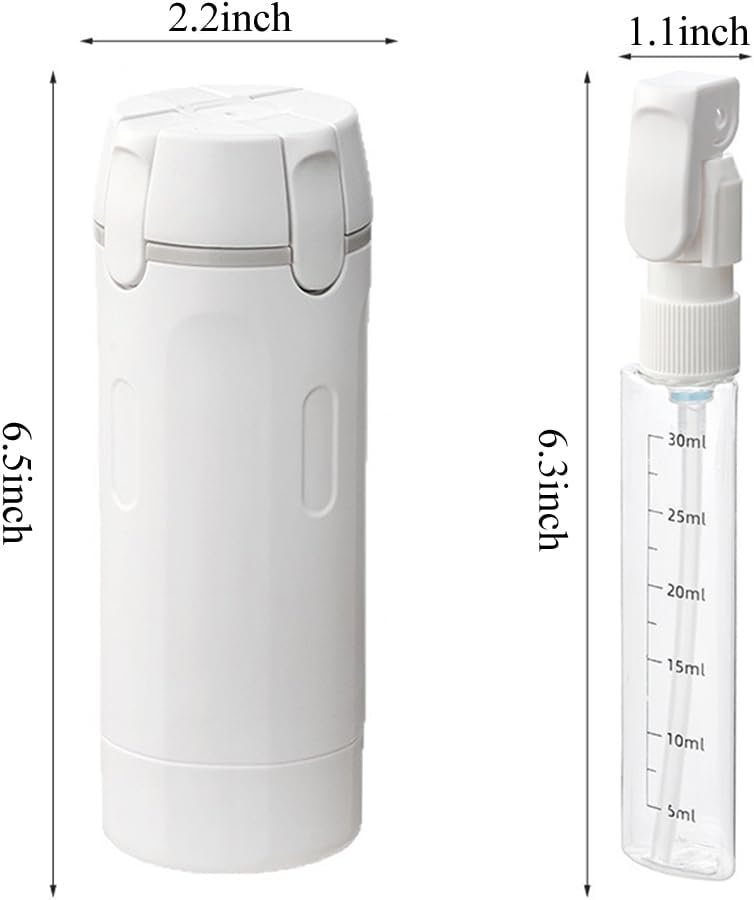 4 in 1 Travel Dispenser, 4 Pack 30ML/1OZ Travel Bottles with Stickers for Toiletries, Leak Proof Travel Size Containers, Portable for Shampoo Lotion Conditioner Cream White