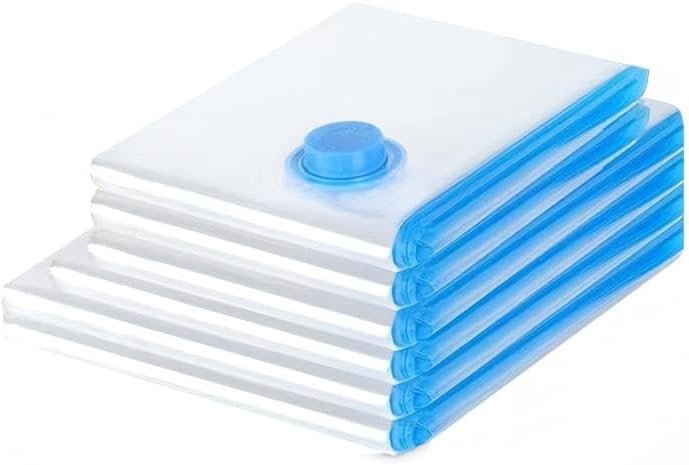 A Set of 5 Vacuum Compression Bags, Essential for Travel And Camping Vacuum Storage Bags with a Manual Pump, Perfect for Saving Space in Your Luggage, Carry-On Bag, Backpacks