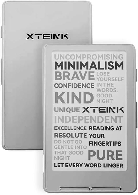 XTEINK X4 E-Book Reader (Developer Edition), 4.3″ Pocket E-Ink eReader, Physical Page-Turn Buttons, Ultra-Thin 0.23″ & 2.72 oz, Magnetic-Ready Design, Distraction-Free Reading, 16GB, Mist Gray