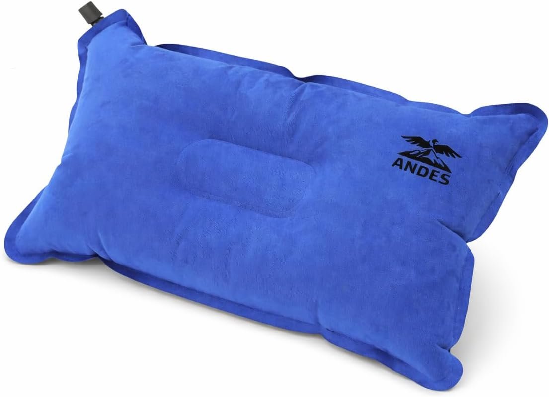 Andes Camping Pillow – Ultralight Compact Travel Pillow for Backpacking, Hiking & Outdoor Adventures – Ergonomic Neck Support, Portable & Lightweight with Carry Bag