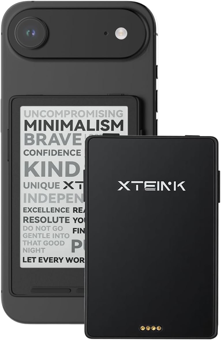 XTEINK X3 eBook Reader (Developer Edition), 3.7″ Pocket E-Ink eReader, Ultra-Thin 0.2″, 2 oz, Magnetic-Ready Pogo-Pin Charging, Gyroscope Page-Turn, Distraction-Free Reading, 16GB, Space Black