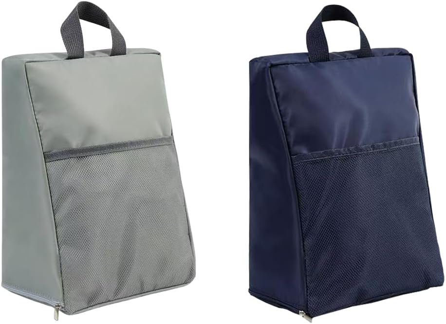 EDNEY 2 Pcs Travel Shoe Bag, Waterproof Nylon Shoe Bag with Smooth Zipper, Reusable Shoe Storage Bag for Men or Women
