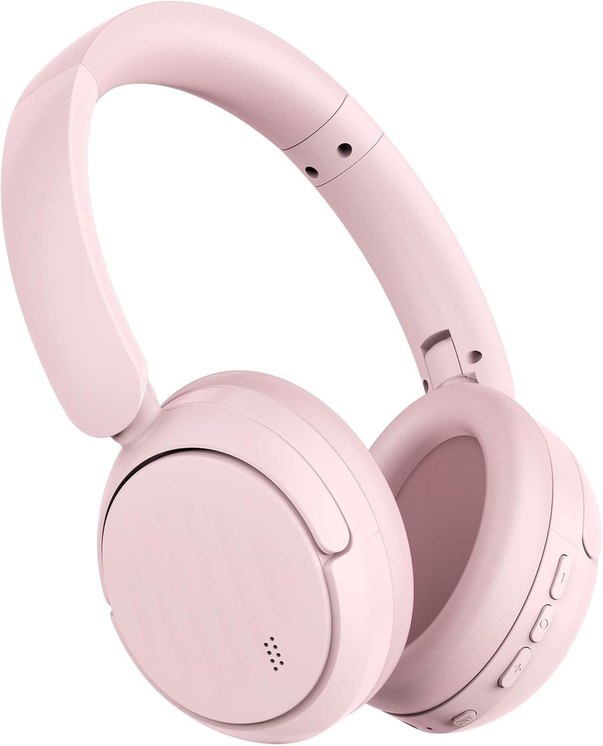Bluetooth Headphones with Active Noise Cancelling (ANC), Wireless Over Ear Bluetooth Headsets with 35H Playtime, HiFi Stereo Foldable Headphones with Foam Ear Cups for Sports, Travel, Pink