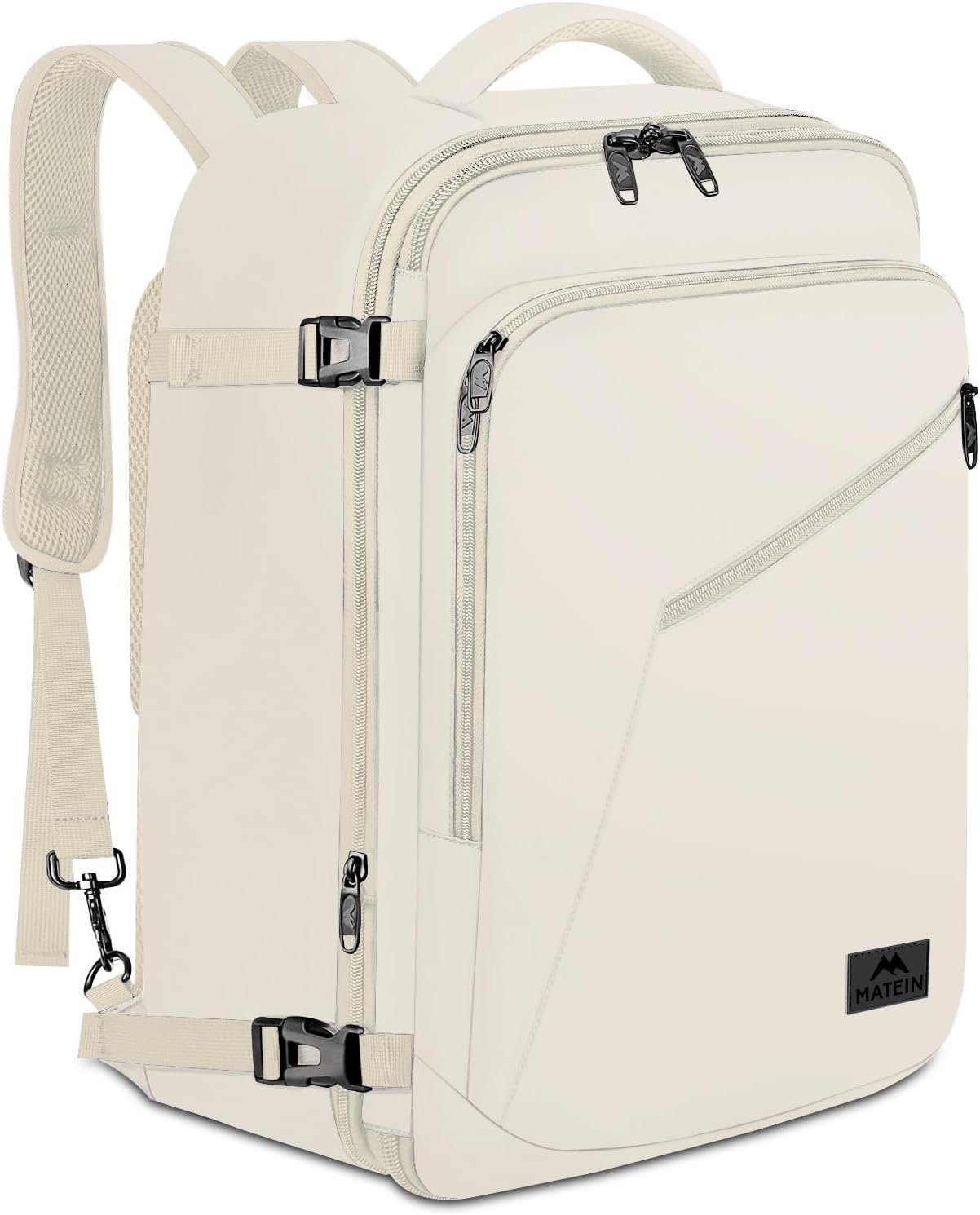 MATEIN Large Travel Backpack Women, Lightweight Carry on Backpack & Hidden Shoulder Straps, Waterproof Anti-Theft Daypack for Flight, Expandable Hiking Weekend Daypack, Travelling Gifts, Beige