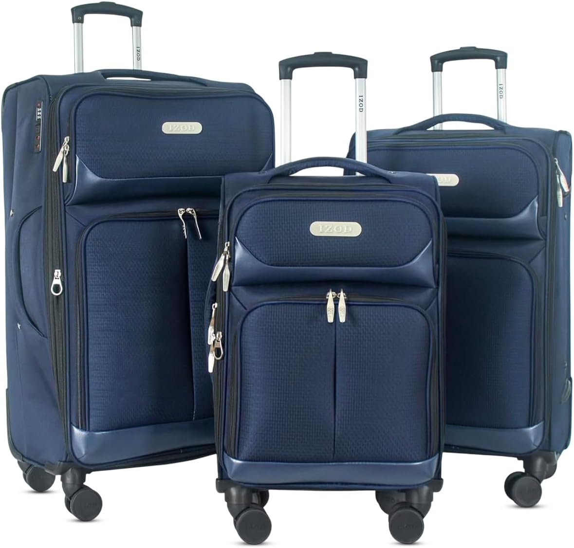 IZOD Ocean 3 Piece Expandable Softside Luggage Set, Navy