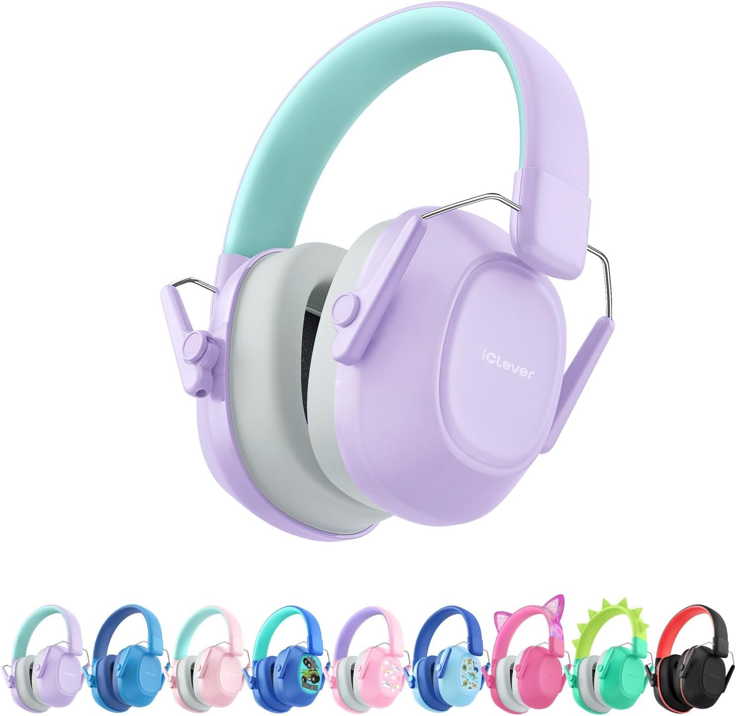 iClever Noise Cancelling Headphones for Kids Adults, SNR 29dB Safety Noise Reduction Ear Muffs for Autism Sensory &Concentration Aid, Ear Hearing Protection for Fireworks/Event/Monster Jam/Concert