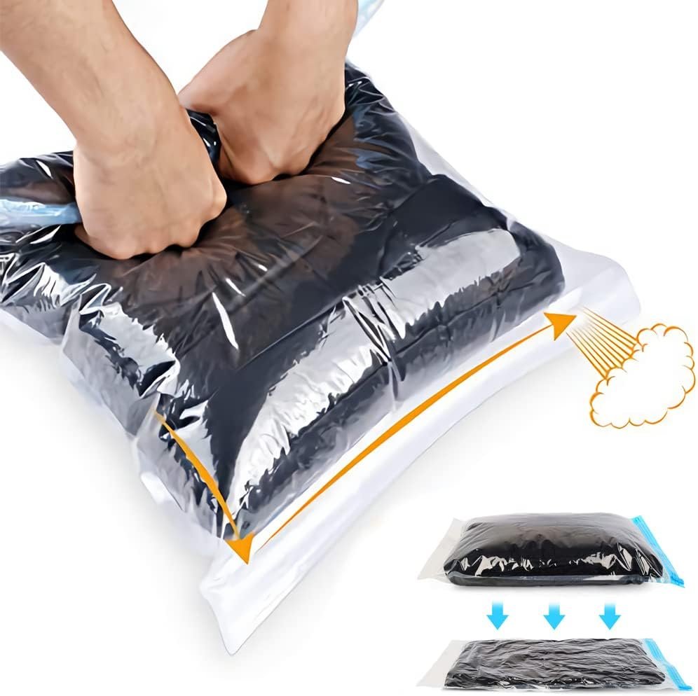 ALMING Compression Bags – Travel Accessories – 10 Pack Space Saver Bags – No Vacuum or Pump Needed – Vacuum Storage Bags for Travel Essentials – Home Packing-Organizers (Blue)