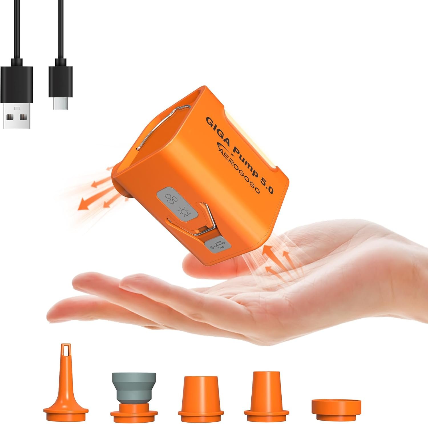 Portable air Pump with 3600mAH Battery 5kPa Air Pump for Inflatables Rechargeable Pump Quick Inflate Deflate for air Mattress with Camping Light Ultra Air Mattress Pump for Pool Floats