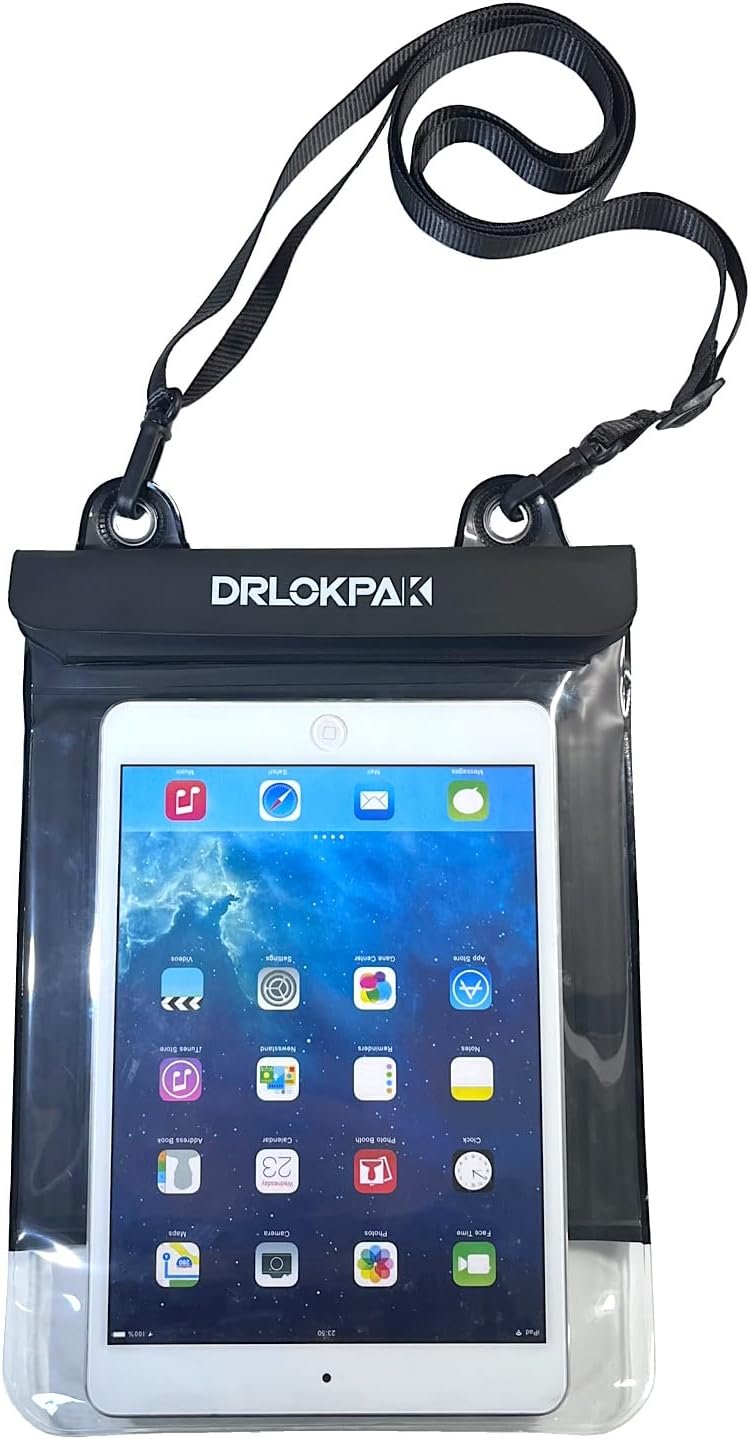 DRLOKPAK Waterproof eReader Case Cover Tablet Holder Floating Dry Bag Pouch for Kindle Paper White Oasis Fire 7 HD 8 Nook HD 9 Kobo Libra 2 iPad mini Tab 7 Nexus 7