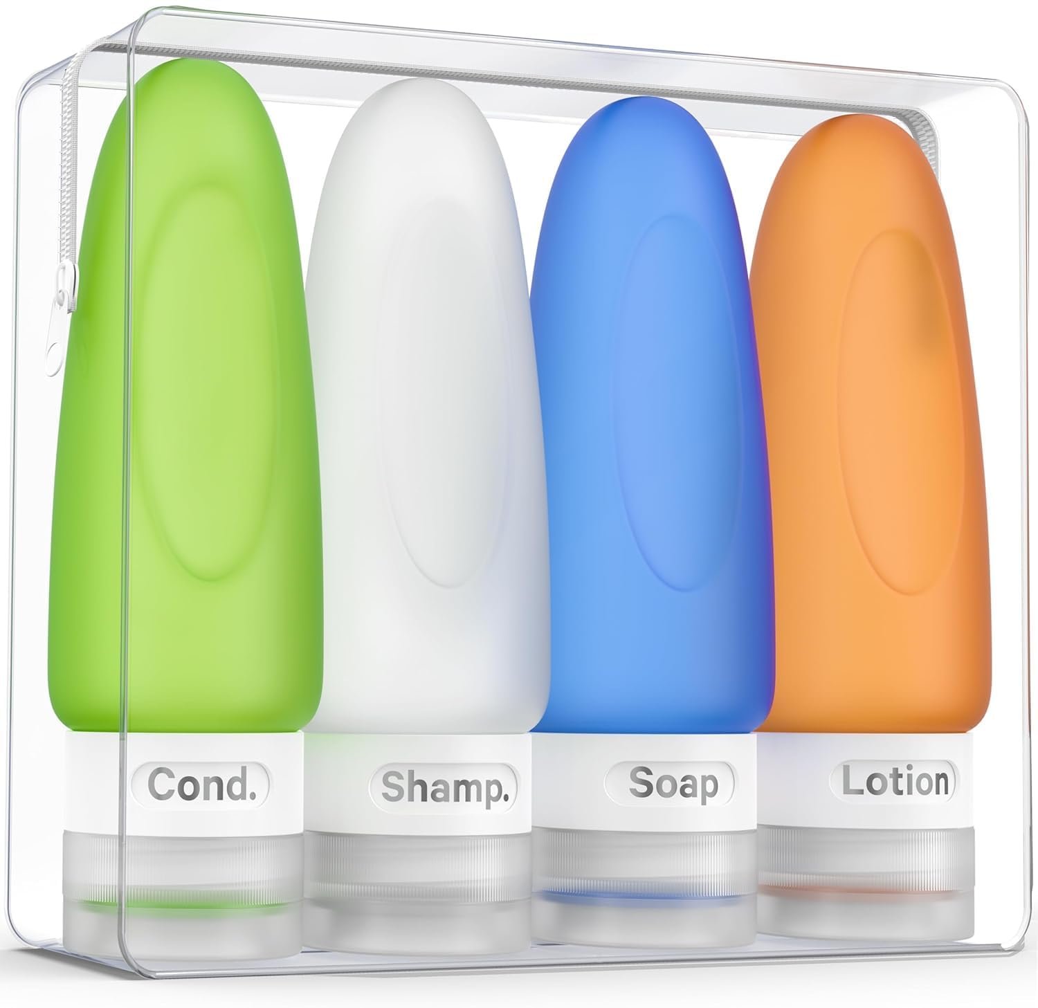 Dot&Dot Leak Proof Travel Bottles – Tubes for Liquid TSA Approved 3oz Silicone Toiletries Travel Shampoo & Conditioner Containers with Labels