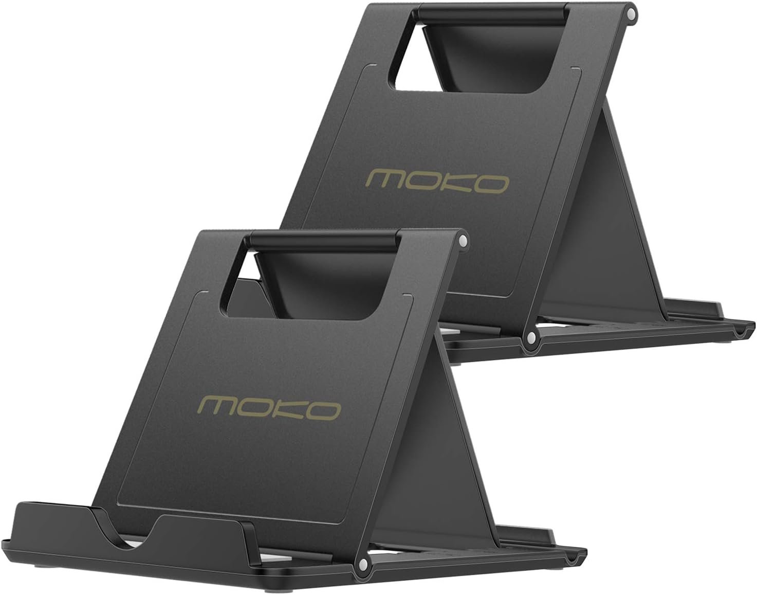 MoKo 2PCS Phone/Tablet Stand, Desktop Holder for 4-11″ Device, Fit with iPhone 17/17 Air/17 Pro/17 Pro Max, iPhone 16/Pro/Pro Max/Plus, iPhone 15/Pro/Pro Max/Plus, iPhone 14/Pro/Pro Max/Plus