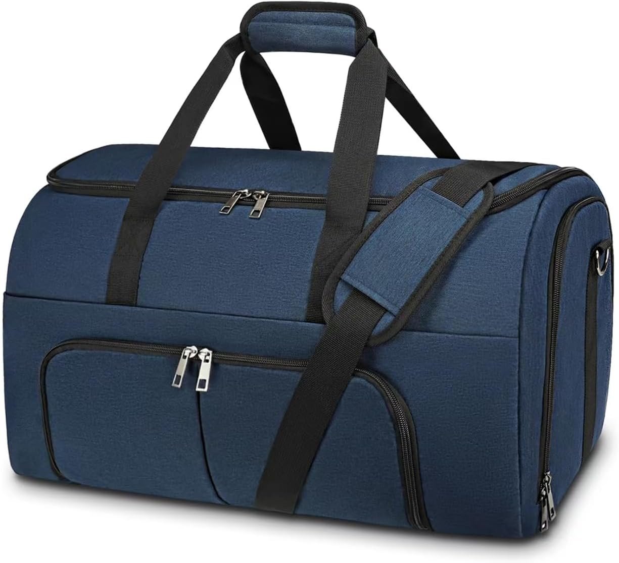 Garment Bags for Travel – Large Suit Bag for Men Carry On Garment Bag, Convertible Garment Duffle Bag with Shoes Compartment, 2 in 1 Hanging Dress Suitcase Suit Travel Bags (Dark Blue)