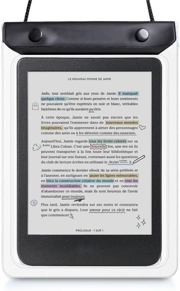 6-7 Inch Waterproof eReader Case Universal eBook Reader Cover Pouch for 6-7 Inch E-Readers (Clear)
