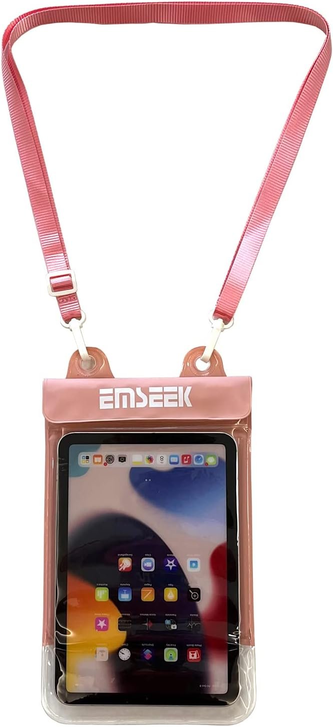 Waterproof Ebook Reader Case Holder Tablet Cover Bag eReader Dry Pouch for Amazon Kindle Paperwhite Oasis Fire 7 Nook Kobo iPad mini Samsung Tab Google Nexus Up to 8.5” (Pink)