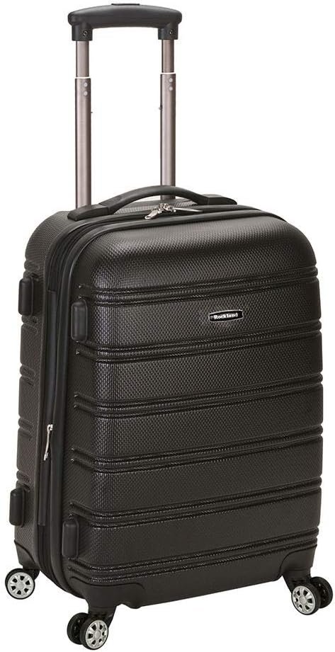 Rockland Melbourne Hardside Expandable Spinner Wheel Luggage, Carry-On 20″, Black