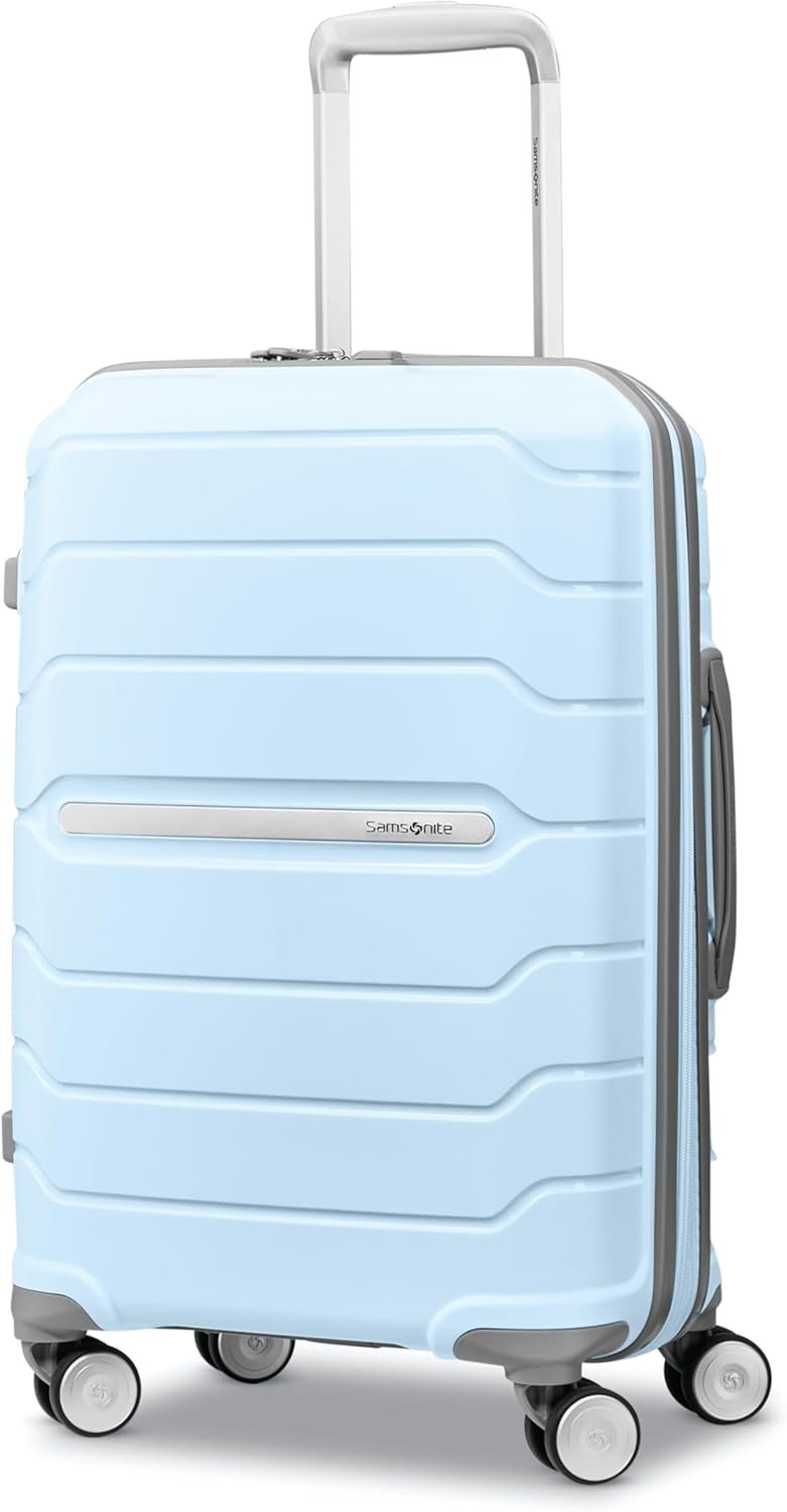 Samsonite Freeform Hardside Carry-On Luggage with Spinner Wheels – Hardshell Suitcase – TSA, Airline-Approved – Expandable Hard Shell, Smooth Rolling Wheels for Lightweight Travel – Sky Blue