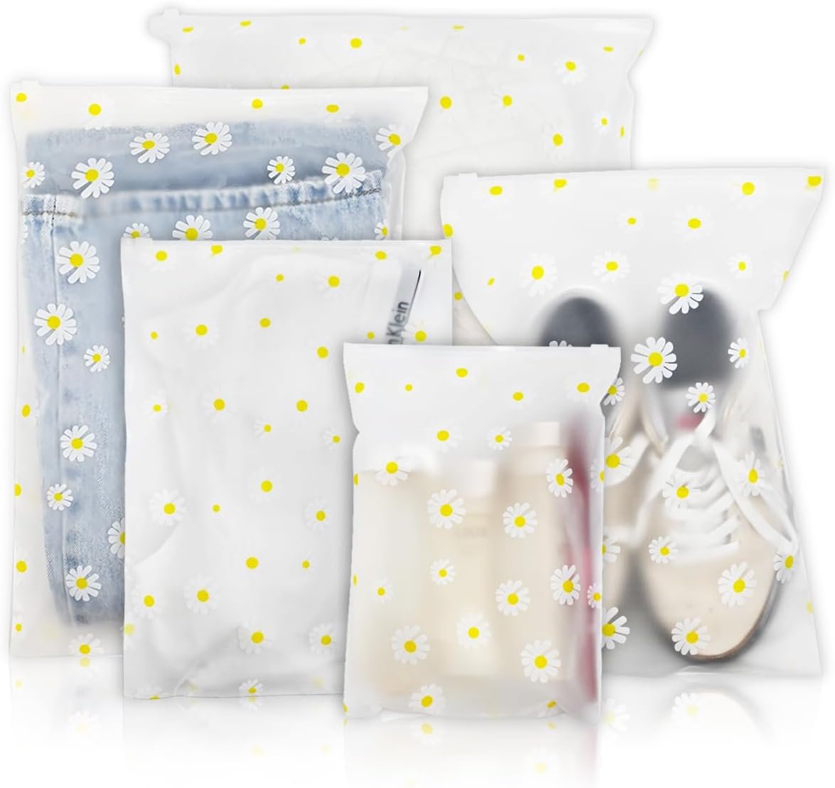30PCS Travel Storage Bags for Clothes, Clear Reusable Bag Plastic Ziplock Bags, Waterproof Resealable Clothing Zipper Bags Luggage Organizer Pouch for Clothes, Towels, Shoes, Cosmetics (5 Size)