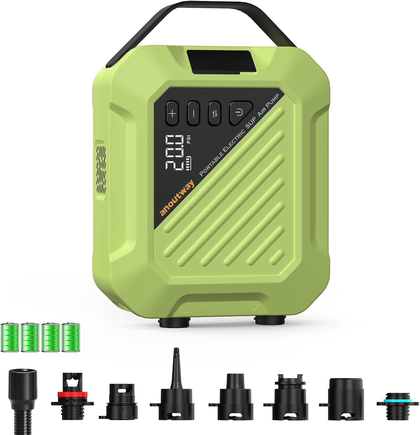 Paddle Board Electric Pump 20PSI High Pressure Rechargeable SUP Air Pump, Intelligent Dual Stage Inflation & Deflation,Auto-Off for Stand Up Paddle Boards,Surfing Kite, Tent