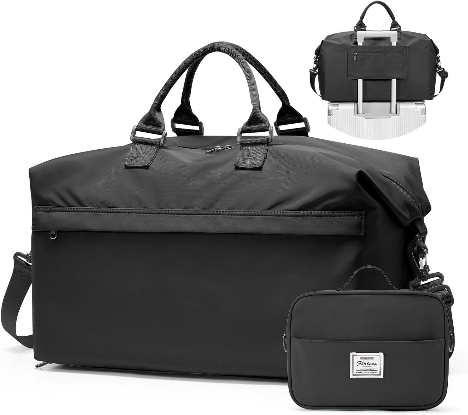 Travel Duffel Bag,Carry-On Overnight Weekender Bags for Women,Personal Item Travel Bag with Shoes Compartment,Sports Gym Bag