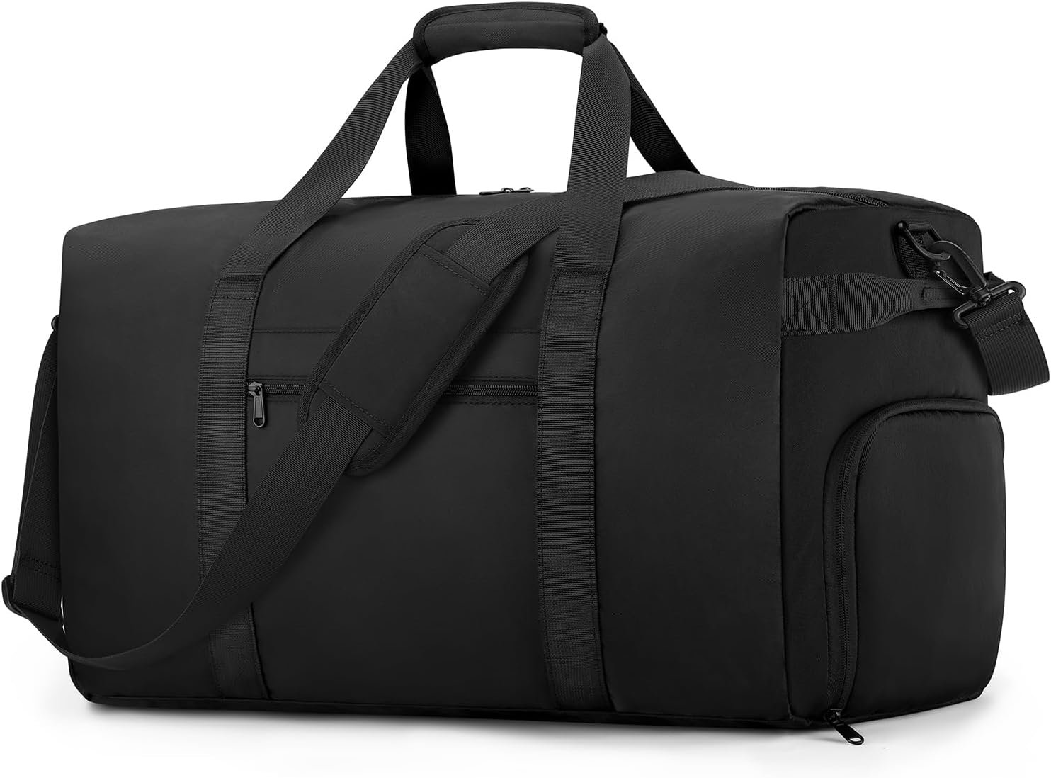 ETRONIK Carry On Luggage 22x14x9 Airline Approved, 45L Waterproof Duffle Bag for Travel, Lightweight Carry on Travel Duffel Bags with Shoe Compartment, Weekender Overnight Gym Bag for Men Women, Black