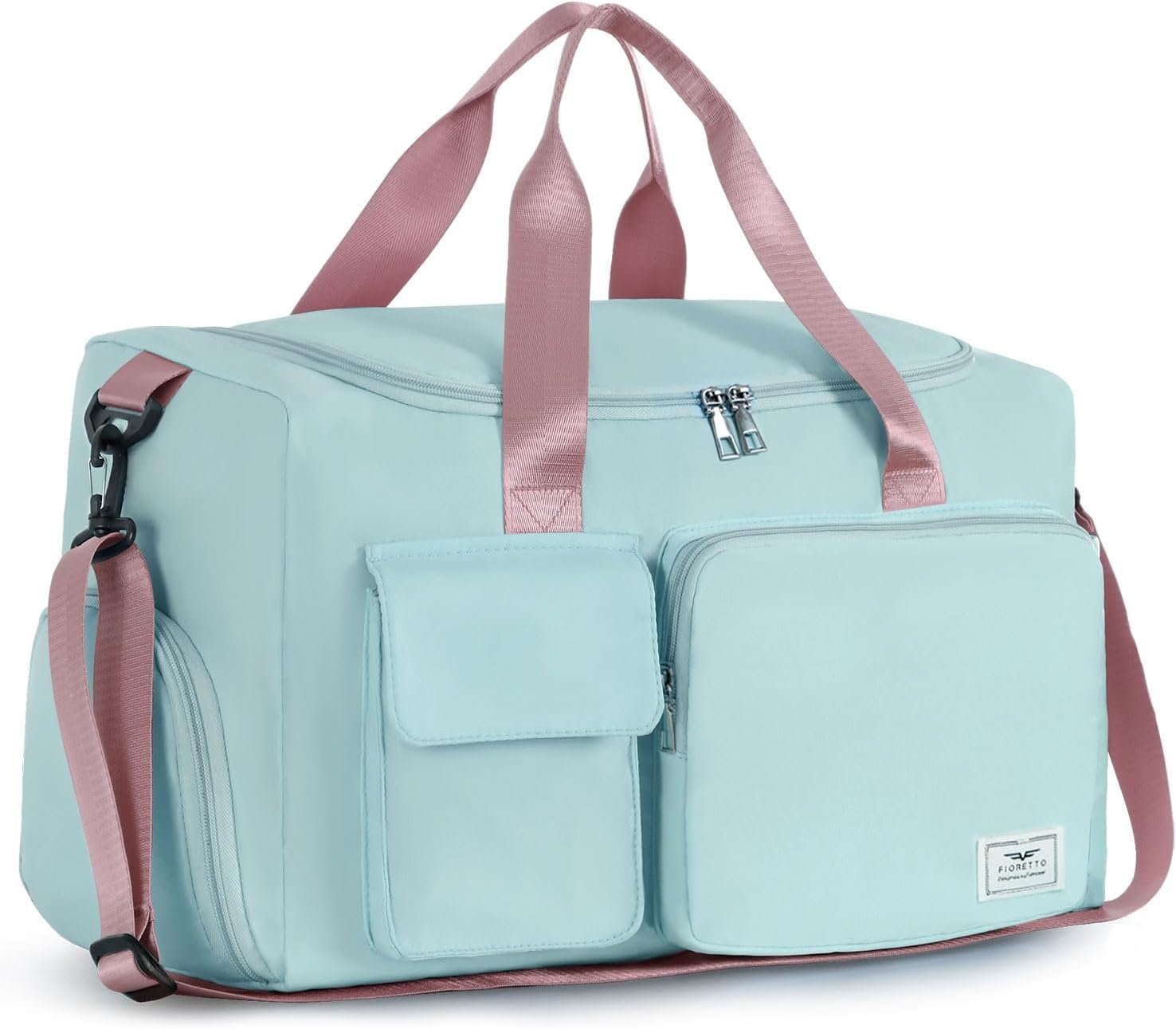 FIORETTO Women’s Gym Duffle Bag with Shoes Compartment, 30L Capacity, Ideal for Travel, Gym, Sports, Duffel, Weekender