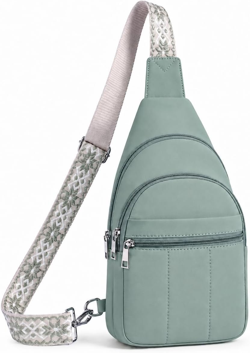 Small Sling Bag for Women, Puffer Crossbody Bag Anti Theft Travel RFID Purses Fanny Packs for Travel Hiking