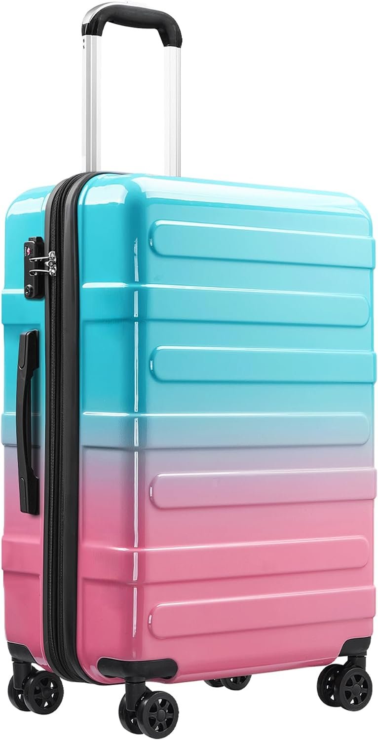 Checked Luggage, Expandable 24 Inch Hard Shell Suitcase with Spinner Wheels TSA Lock, Lightweight Travel Checked Suitcases