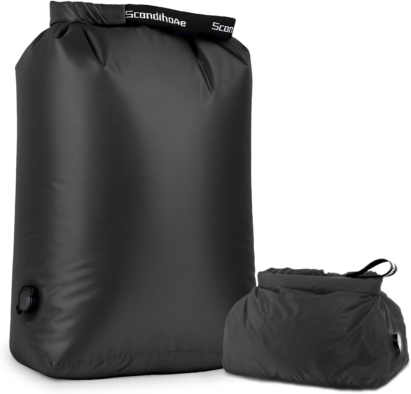 Travel Laundry Bag, Pump-Free Vacuum Compression Dirty Clothes Bag, Small Reusable Waterproof & Washable Laundry Bag, Wet and Dry Bag, Ideal for Suitcases, Road Trip Essentials (1 Pack) Black