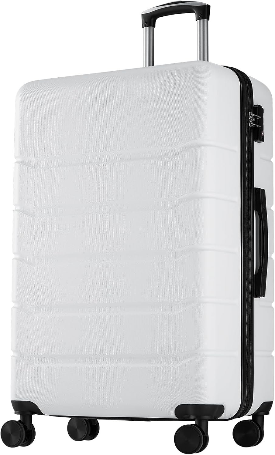 Sweetcrispy 28 Inch Carry on Luggage, Hard Shell ABS Suitcase with Double Spinner Wheels, Lightweight Expandable Rolling Suit Case with TSA Lock, Cream White