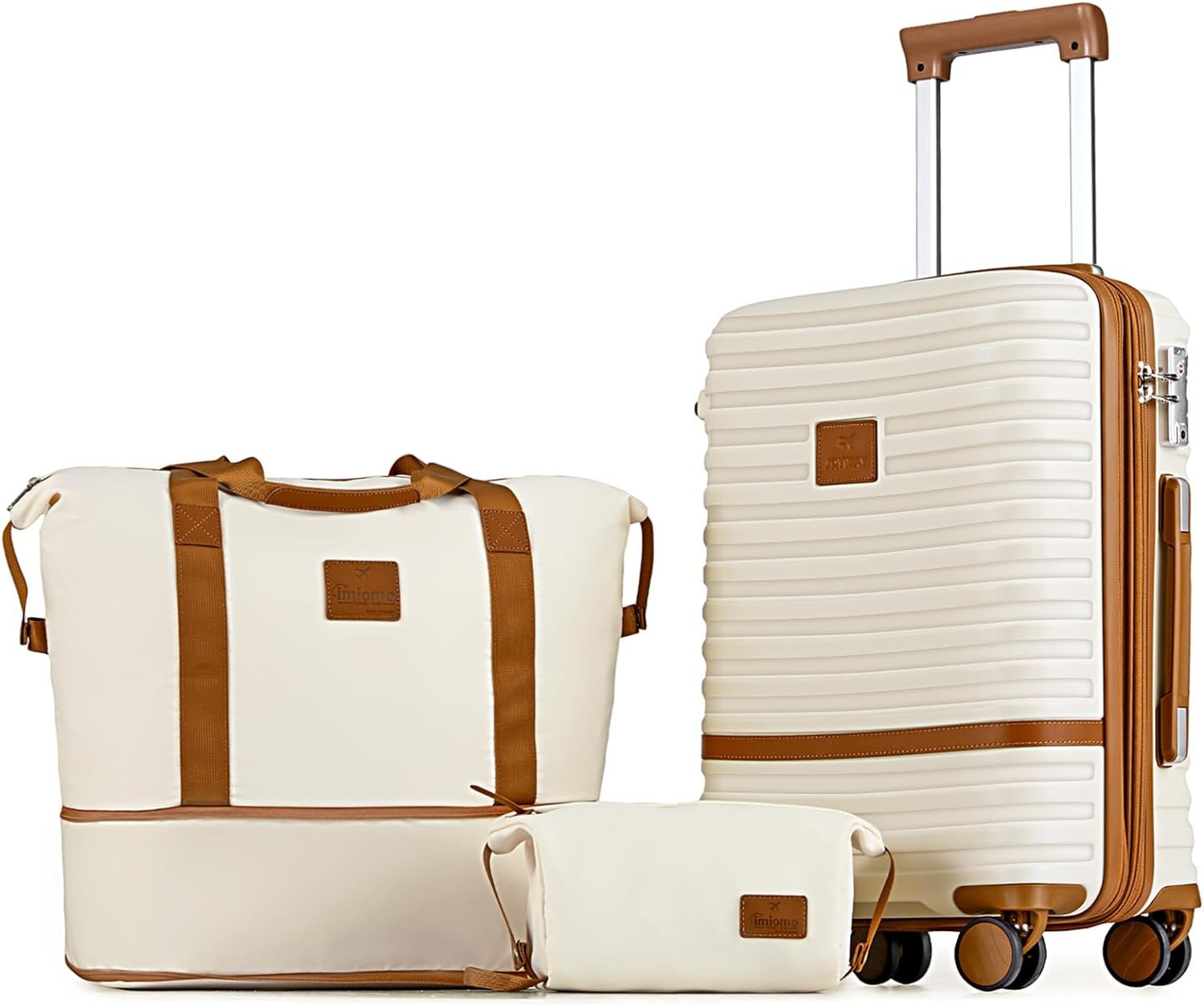 Joyway Carry On Luggage 20 Inch Expandable Suitcase with Spinner Wheel, 3 Piece Hard Shell Luggage Set with TSA Lock(White)