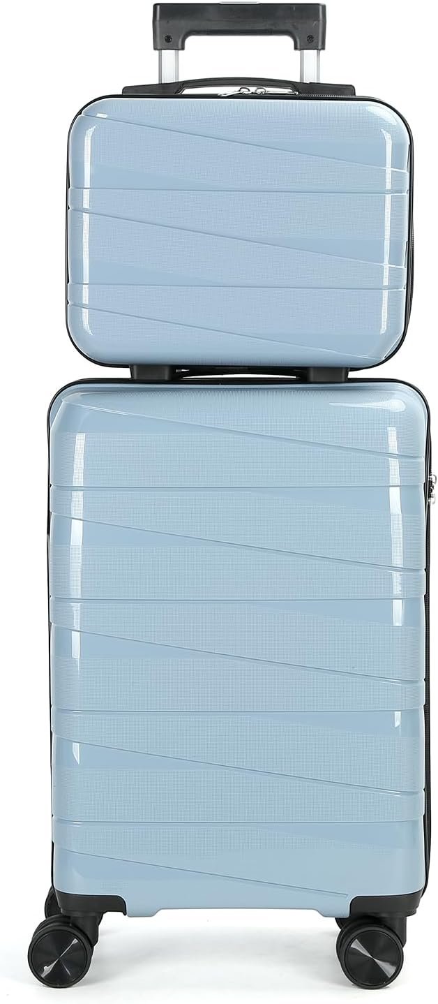 2 Piece Carry On Luggage Set with TSA Lock for Large Case, Hard Shell Suitcases with Wheels, Small & Large Airline Approved Travel Set
