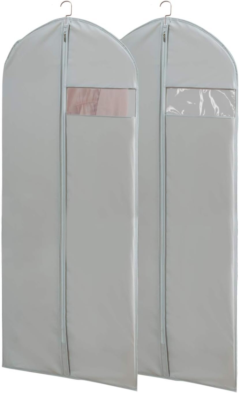 Dress Bags for Gowns Long, 65” Long Dress Clear Garment Bag(Set of 2, 23.3” X 65”)