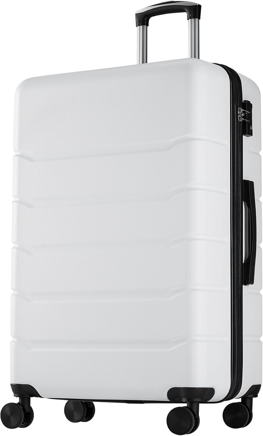 OLIXIS 20 Inch Carry-On Luggage, Hardside Suitcase with Spinner Wheels, Lightweight ABS Hard Shell Travel Luggage, TSA Approved Lock, Expandable Small Suitcase for Business & Travel–White
