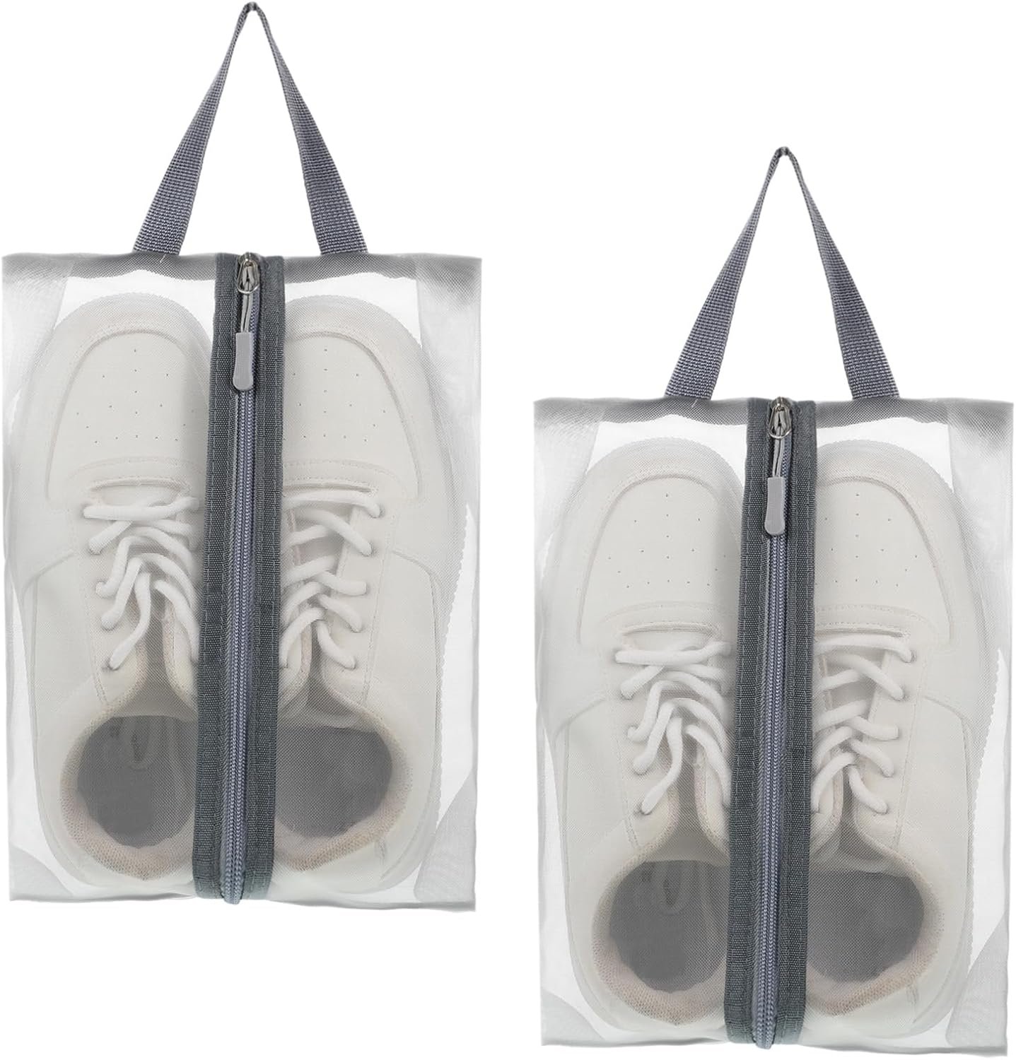 2 Pack Travel Shoe Bags, Waterproof Shoe Bag for Gym, Portable Boots Organizer with Zipper for Men & Women