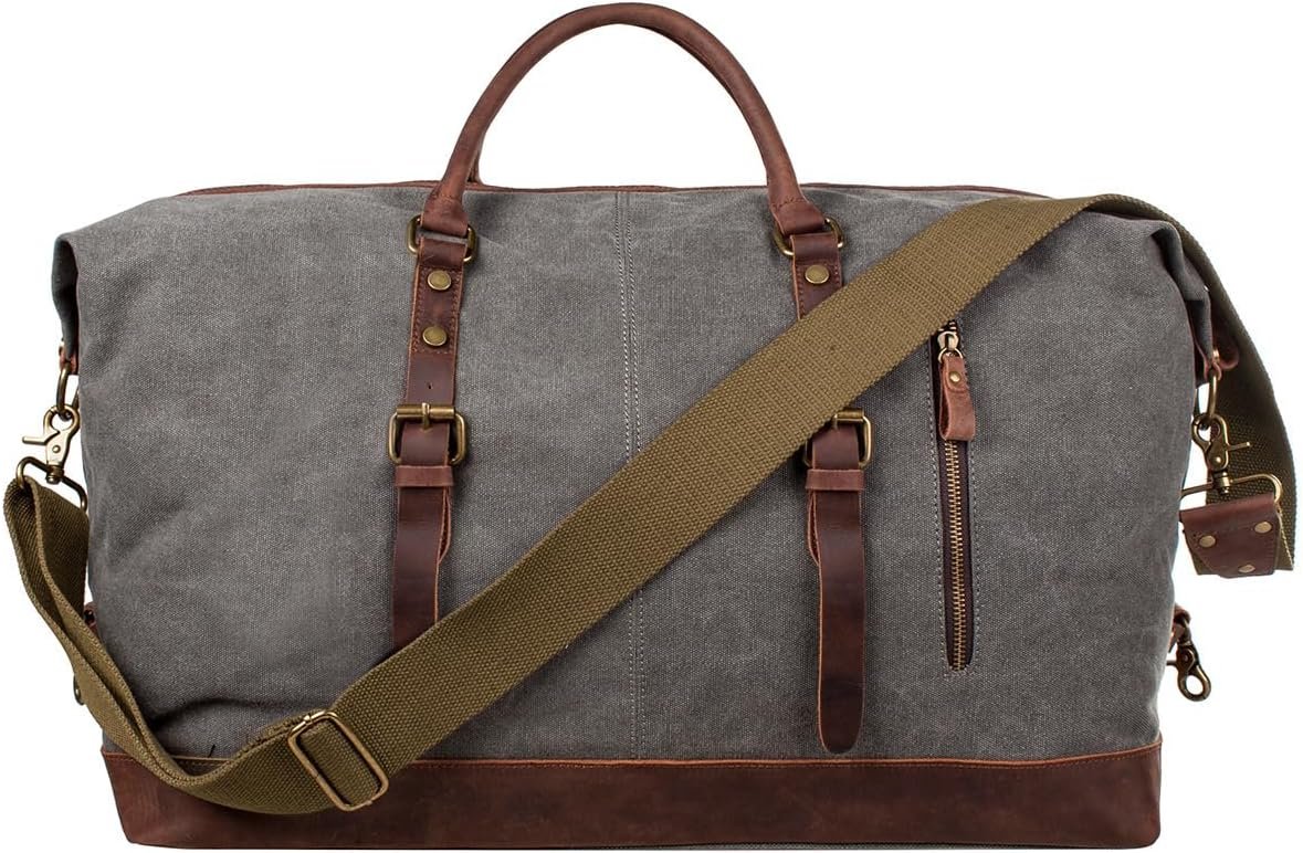 S-ZONE Duffle Bag for Travel Canvas Duffel Bag Carry on Weekender Bag for Men
