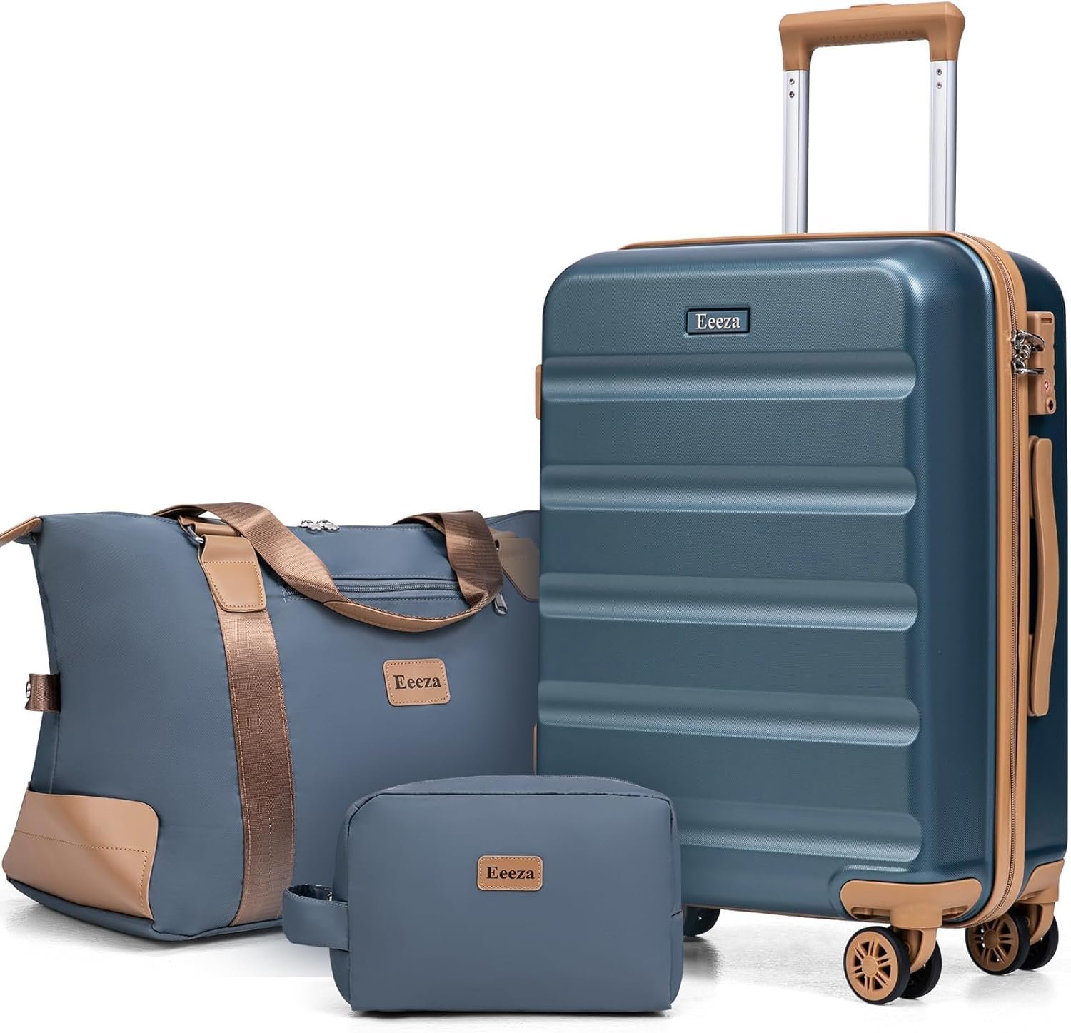Luggage Sets 3 Piece,Suitcases with Wheels,Carry On Luggage Set,ABS Hard Case Luggage with TSA Lock Spinner Wheels(3 Piece Sets,Blue(20″/DB/TB))