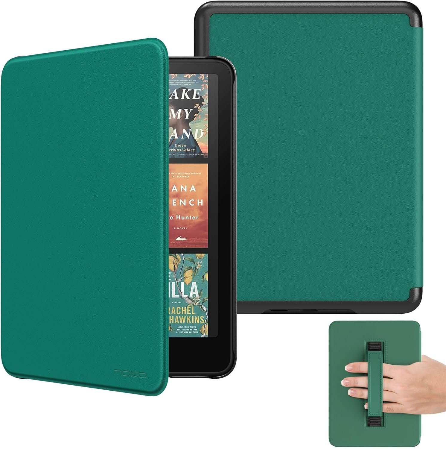 MoKo Case for All-new 7″ Kindle Paperwhite(12th Gen 2024) and Kindle Colorsoft Signature Edition 2024, Lightweight Shell Cover with Hand Strap Auto Wake/Sleep for Kindle Paperwhite 2024, Jade Green