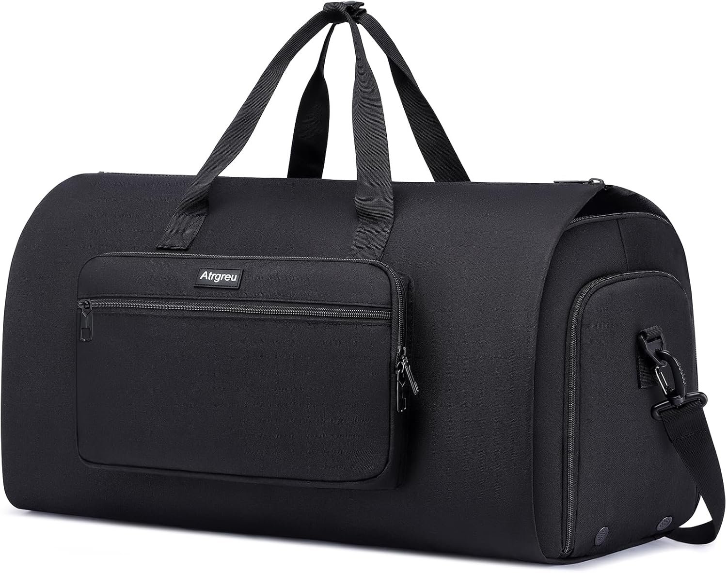 Convertible Duffle Bags for Men, Garment Bag for Travel, Carry on Garment Duffel Bag with Shoe Compartment, 2 in 1 Hanging Dress Suitcase Suit Travel Bags, Black