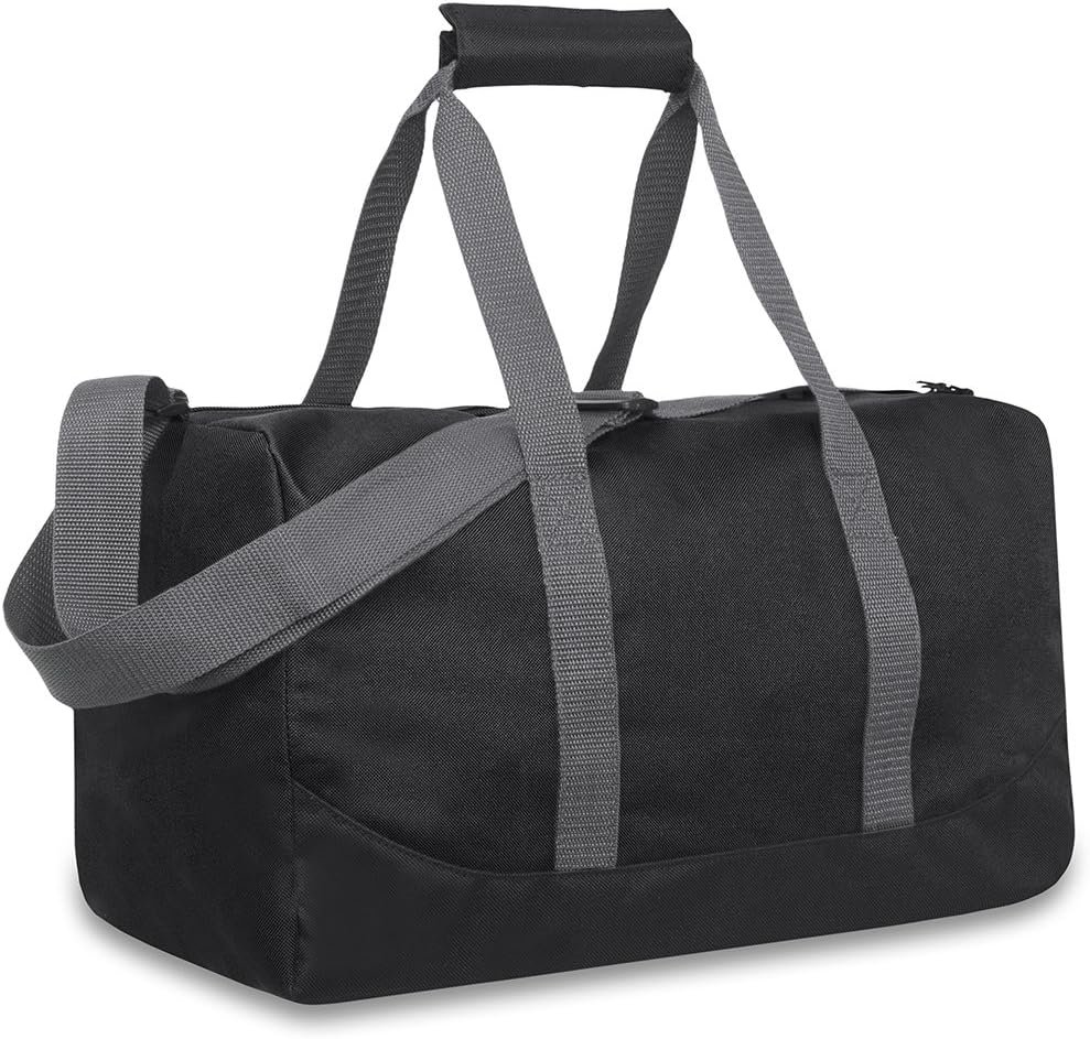 30 Liter, 17 Inch Canvas Duffle Bags for Men and Women – Travel Weekender Overnight Carry-On Shoulder Duffel Tote Bags (Black)