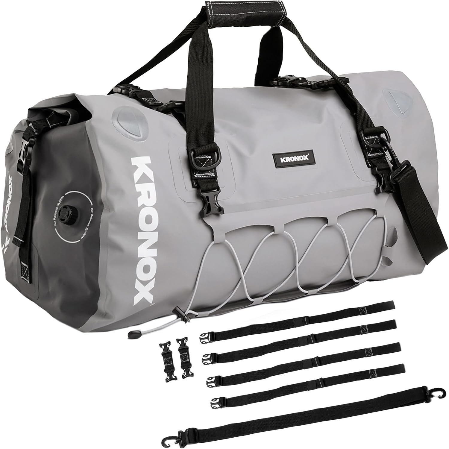 Kronox Waterproof Duffel Bag for Men & Women – Large Motorcycle Duffle Bag – Heavy Duty & Reflective – Large Dry Bag for Boating, ideal for Boat Gear