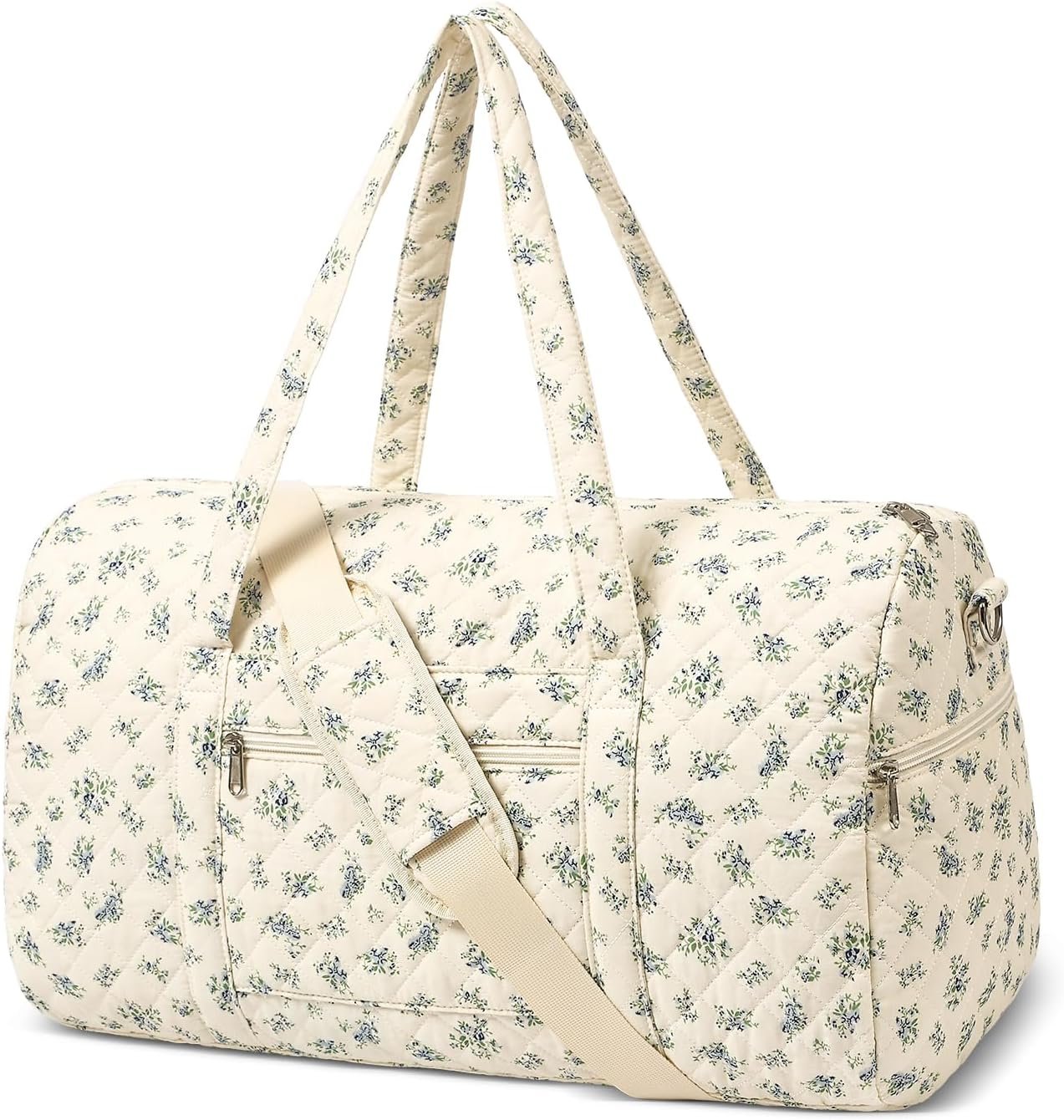 Gym Bag for Women, Cute Duffle Bag, Quilted Duffle Bag for Travel, Floral Duffle Bags, Weekend Bag with Zipper Pocket Dance Bag Organizer