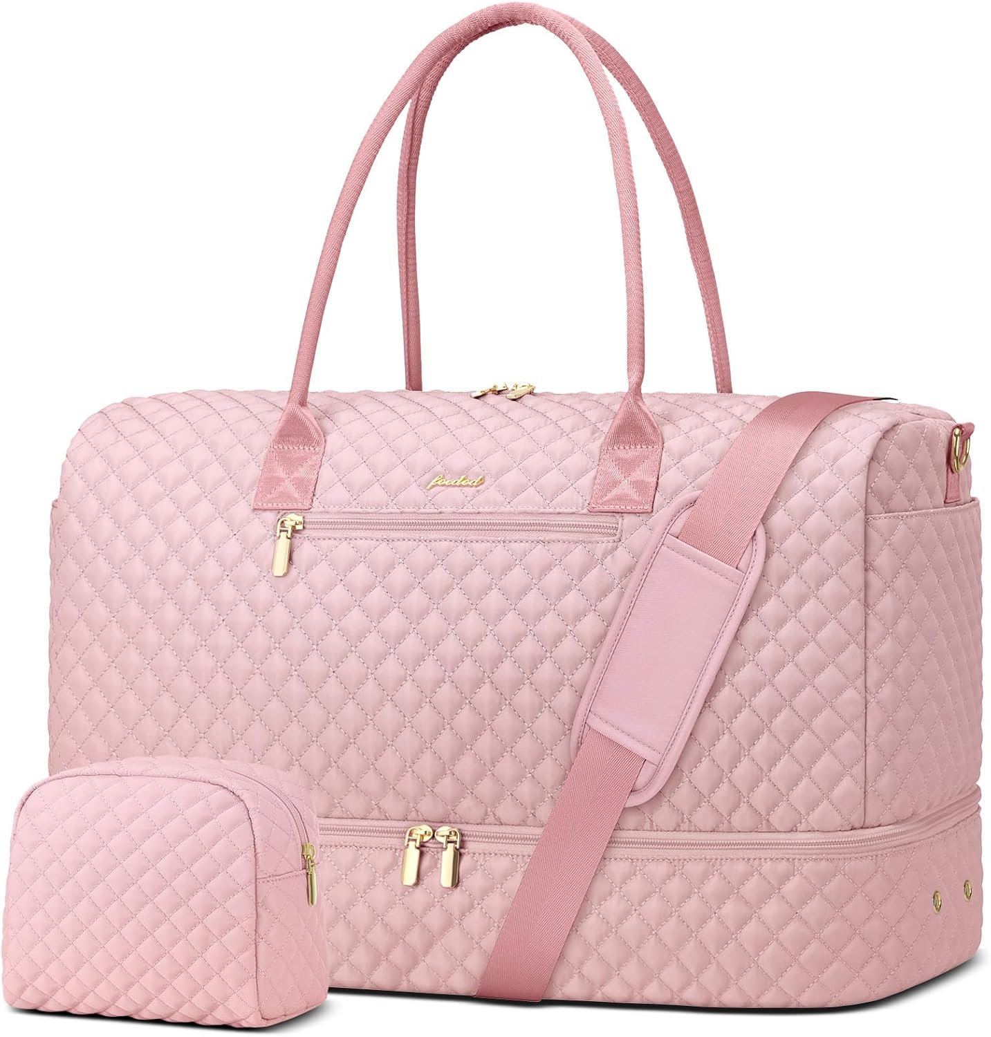 Travel Weekender Bags for Women – Duffle Bag Women with Shoe Compartment Carry On Overnight Bag with Toiletry Bag Duffel Bags with Wet Pocket for Gym Hospital Bags for Labor and Delivery Pink