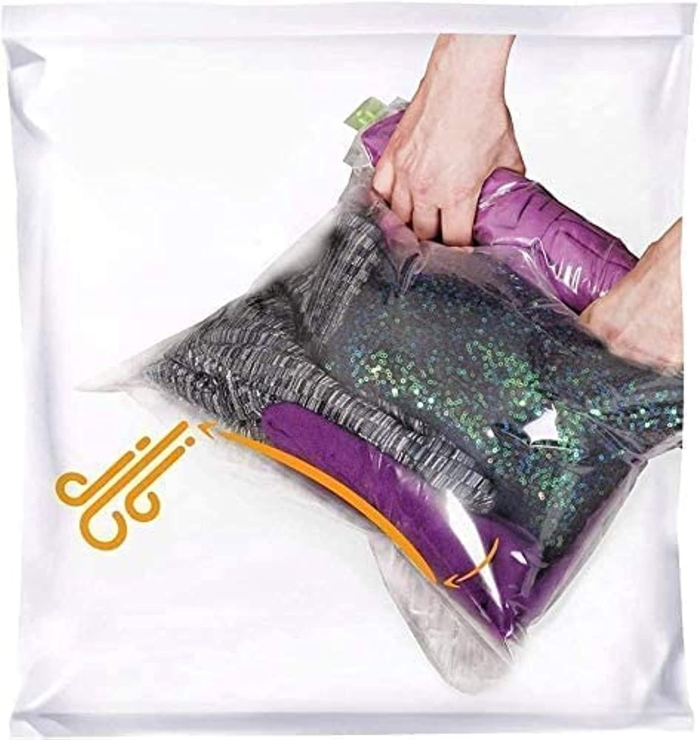 12 Space Saver Storage Bags for Clothes for Travel – Compression, no Vacuum Sacks – Luggage Accessories
