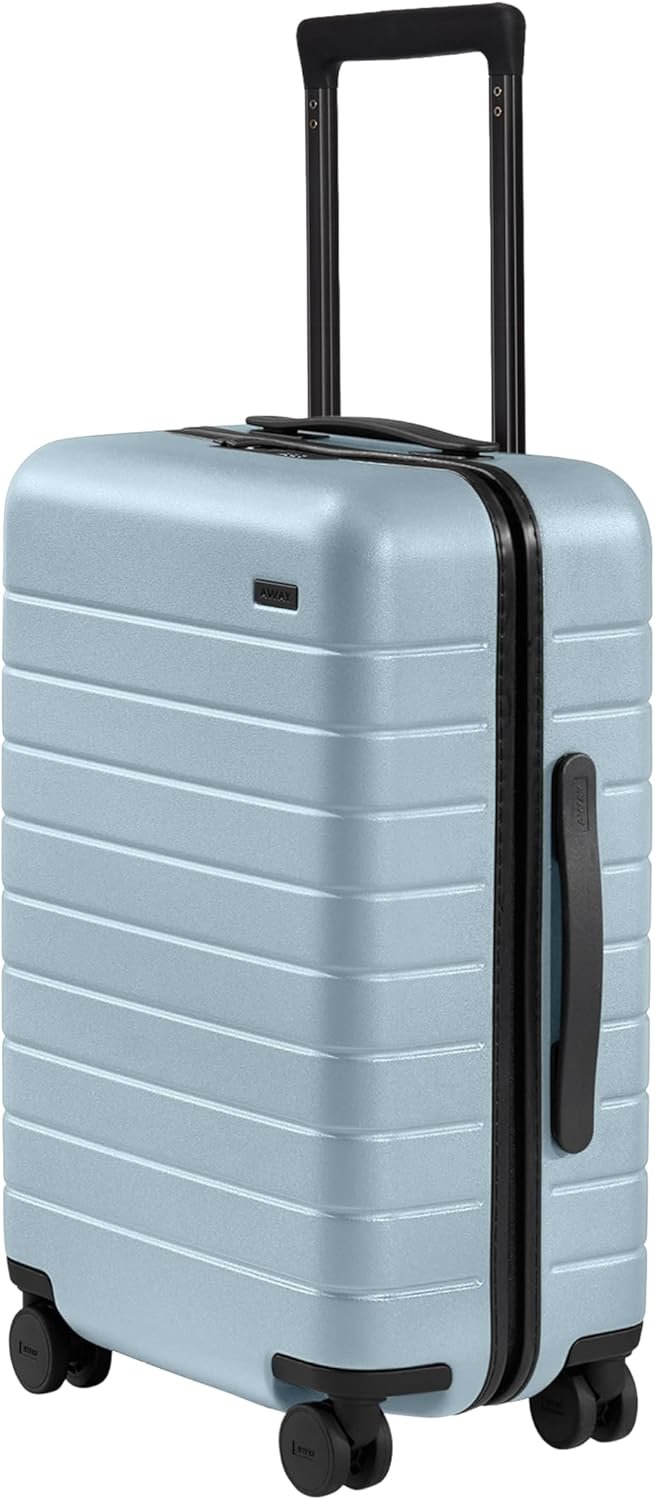 Away Amazon Exclusive Carry-On Luggage – 22-Inch Lightweight Hardside Suitcase with 360° Spinner Wheels, Interior Compression System, TSA-Approved Lock – Sky Blue