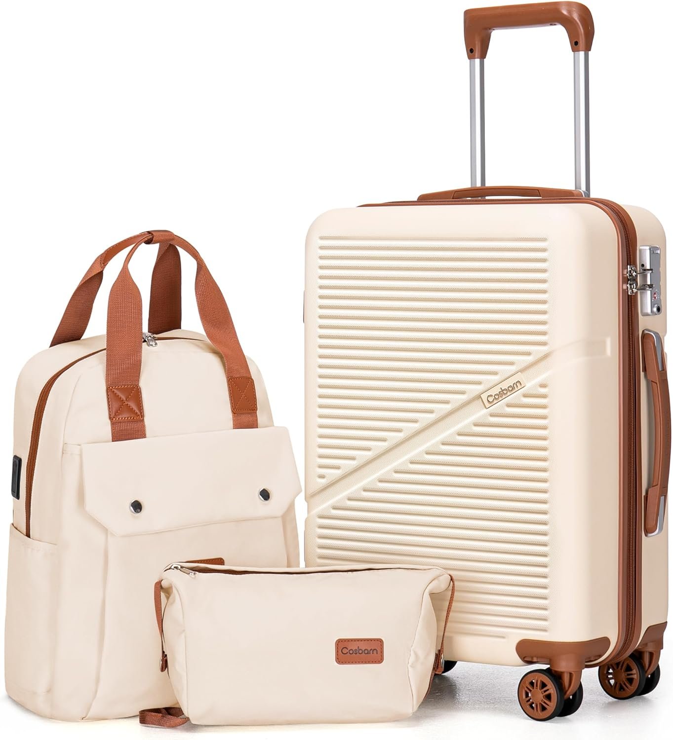 Cosbarn Carry On Luggage 22x14x9 Airline Approved, 20 Inch Carry on Suitcases with Wheels, ABS Lightweight Carry-on Luggage, Travel Suitcase Set with Wheels and TSA Lock