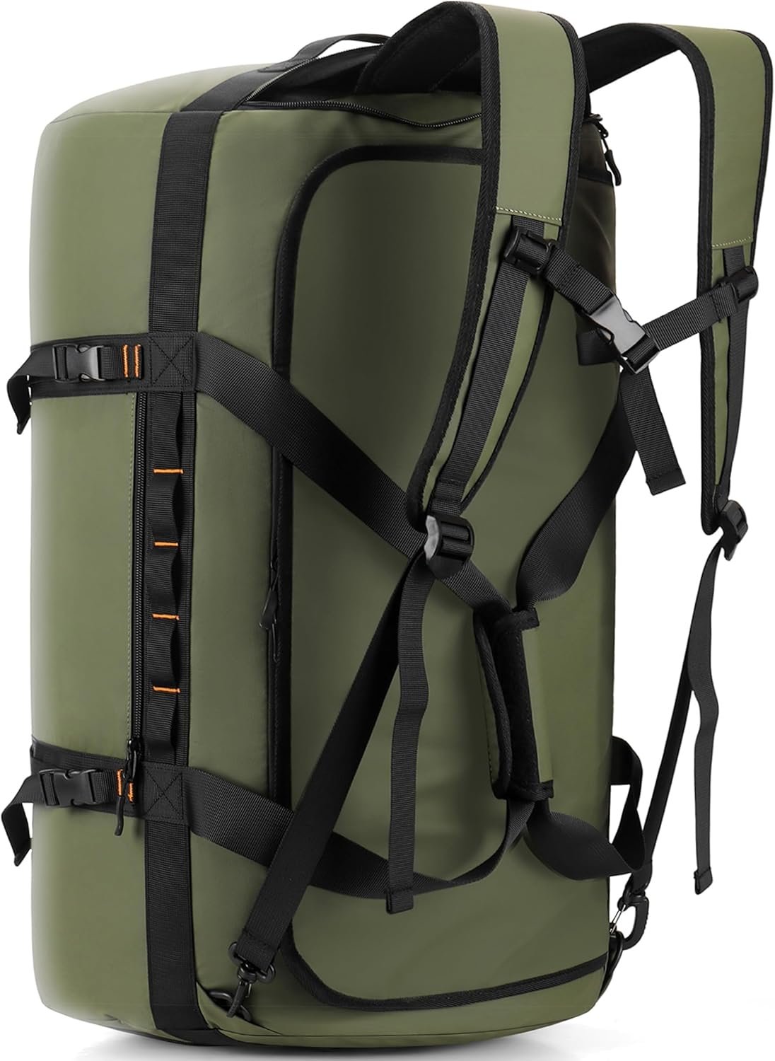 Hulongo 40L/60L/90L Large Waterproof Duffle Bag Backpack for Men, Mens Duffel Backpack Bags for Traveling, Heavy Duty (Green, 60L)