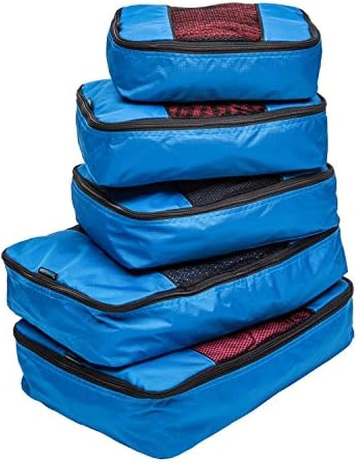 Travel Wise Packing Cubes for Travel – 5 Piece Set with Pattern Design, Lightweight Ripstop Nylon Luggage Organizers with Mesh Panel, Small Medium Large Sizes