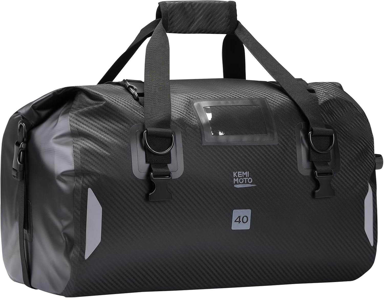 KEMIMOTO Waterproof Motorcycle Dry Bag – Duffle Tail Bag Soft Luggage, 25L/40L/65L Large Capacity with 4 Quick-Release Straps, Dustproof for Touring, Adventure, Motorcycling & Camping Black